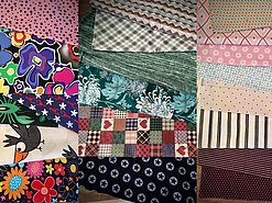 Eine vielseitige Zusammenstellung hochwertiger Stoffmuster für Stirnbänder und Accessoires